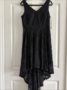 Muadress- Classic Black Lace High-Low Dress Size XL